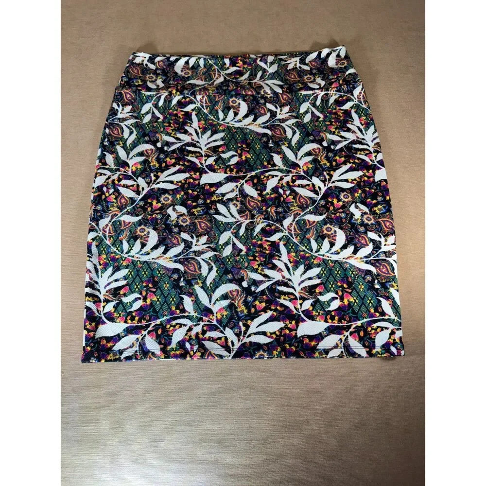 LuLaRoe Skirt, Multicolored Black, orange, pink, green, blue, Size 3XL